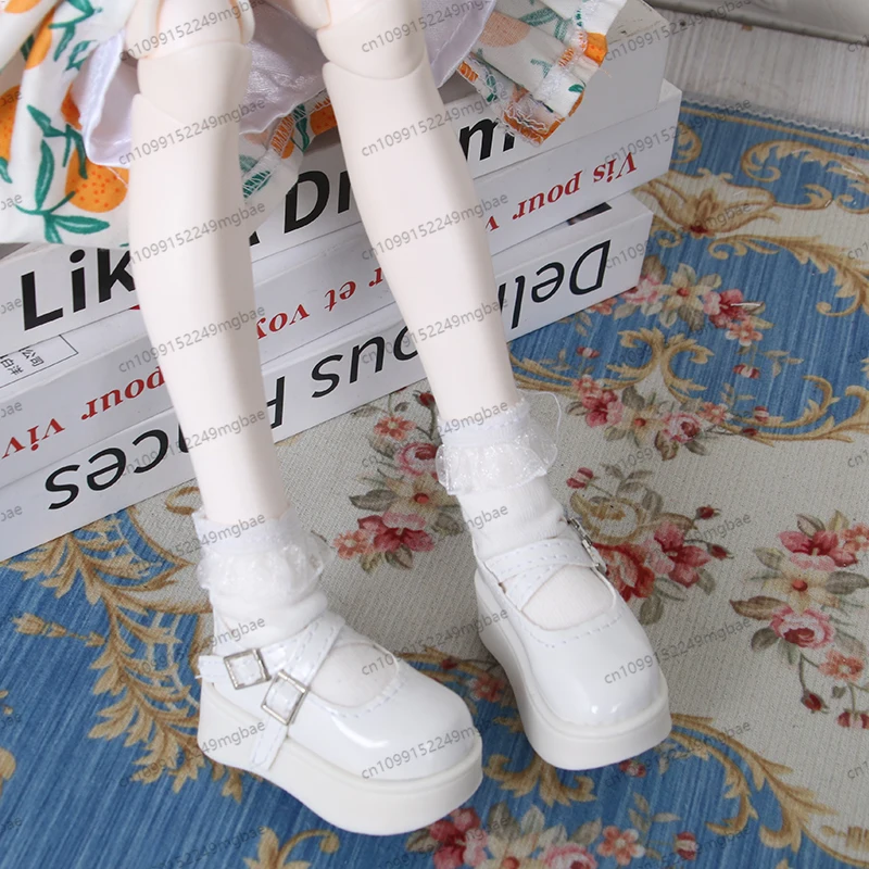

Детская обувь Bjd с четырьмя точками, кожаная обувь с двойной пряжкой и 4 точками, туфли для маффинов на платформе, 1/4 Мими, кролик, мсд, медведь, девочка можно носить