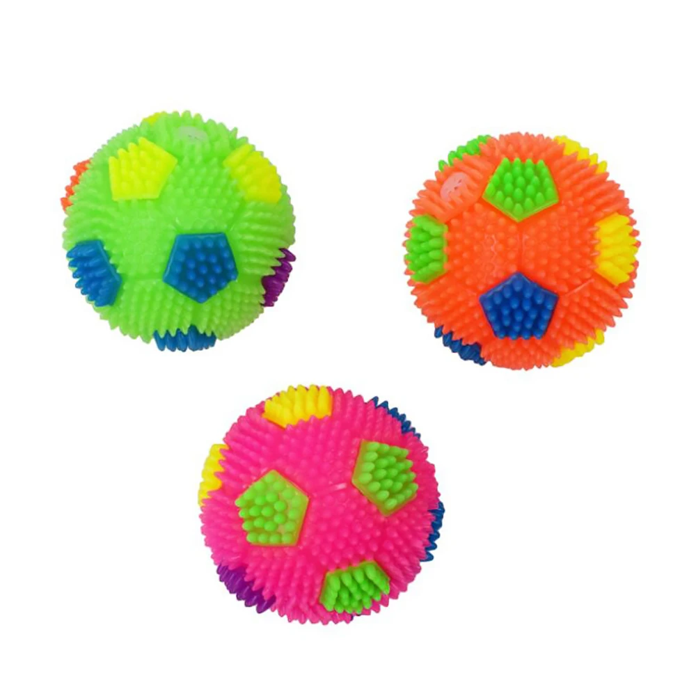 Luminous Bouncing Ball Pet Dog Puppy LED Ball Light Up Flashing Play Toy Chasing Bounce Spiky Ball Pet Interactive Toys