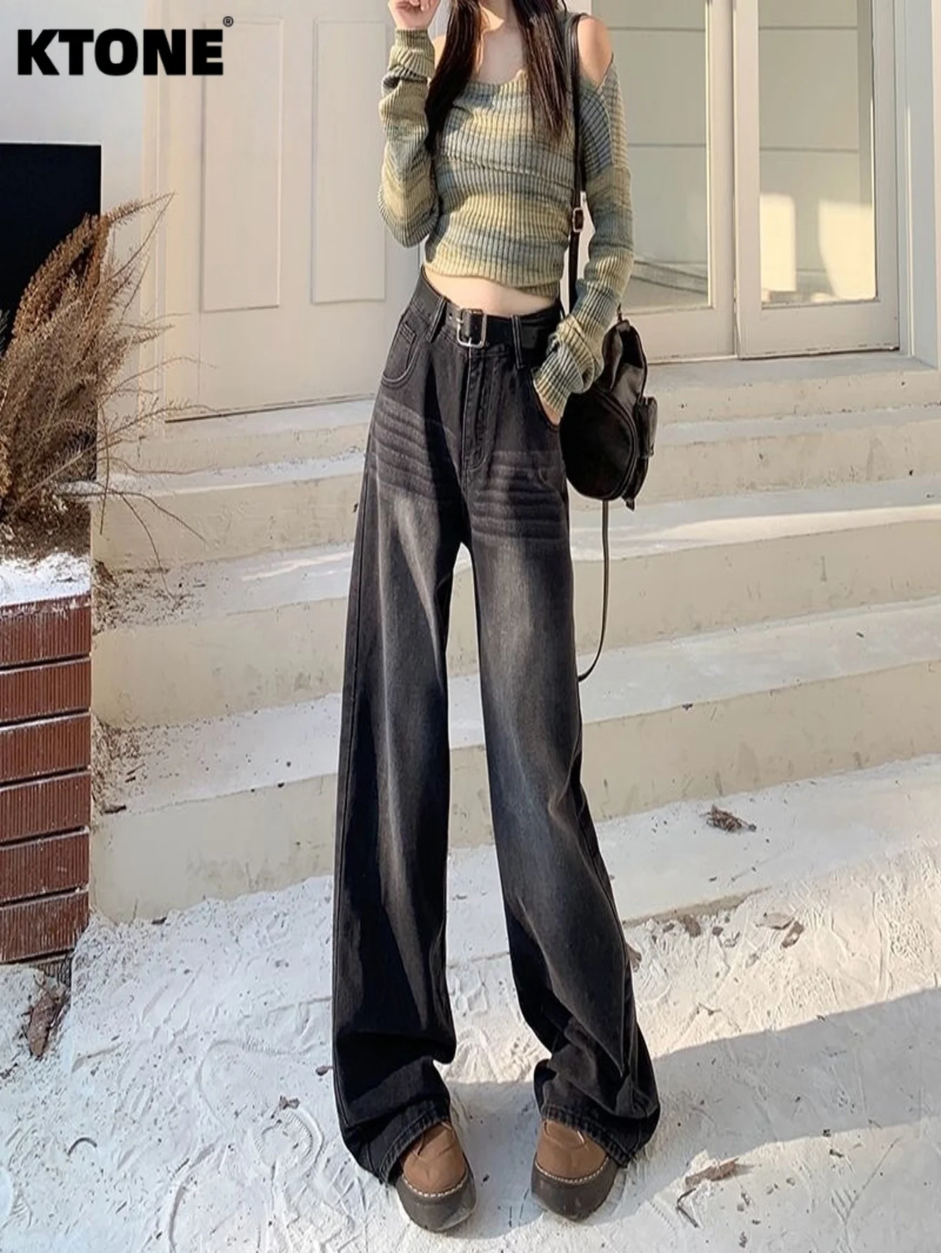 

Стильные мужские свободные черные джинсы в стиле Y2K, модные брюки унисекс. Аксессуары и ремни в комплект не входят.