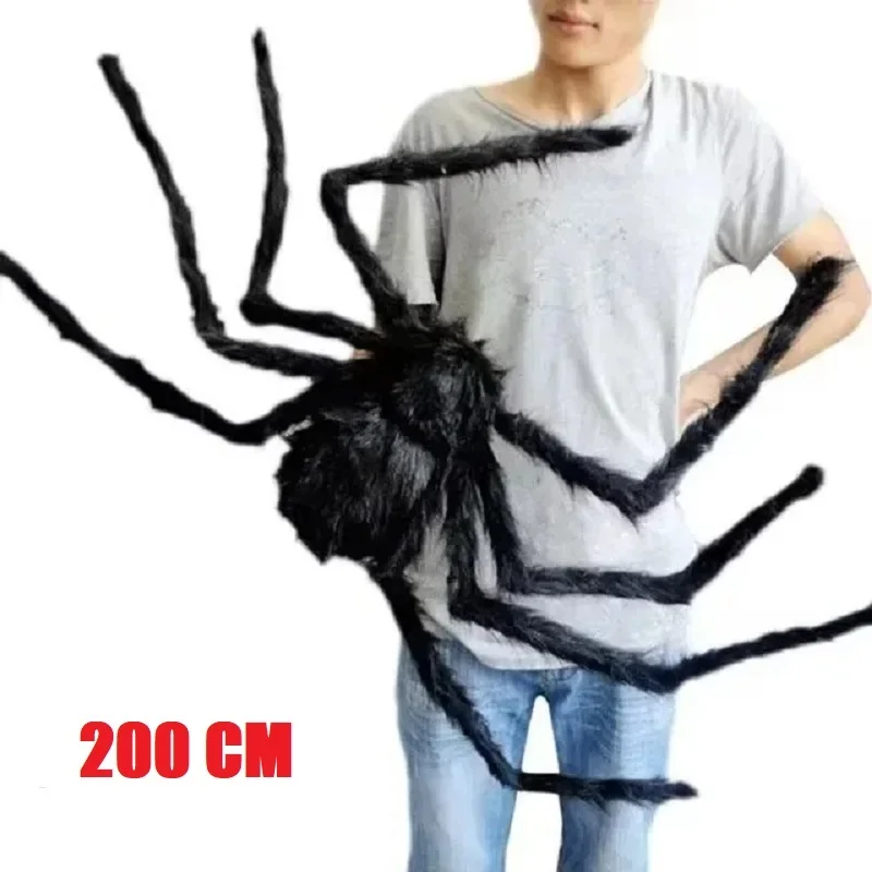 Halloween Grote Pluche Spin Horror Halloween Decoratie Party Prop Outdoor Giant Spider Decor 30-200cm Kamer Prank Zwarte Spin