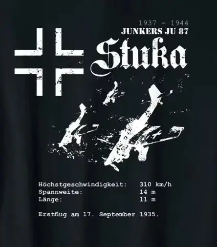 

Stuka Wehrmacht TShirt Junkers JU 87 World War 2 German Fighter T-Shirt Short Sleeve Casual Cotton O-Neck Summer Tees