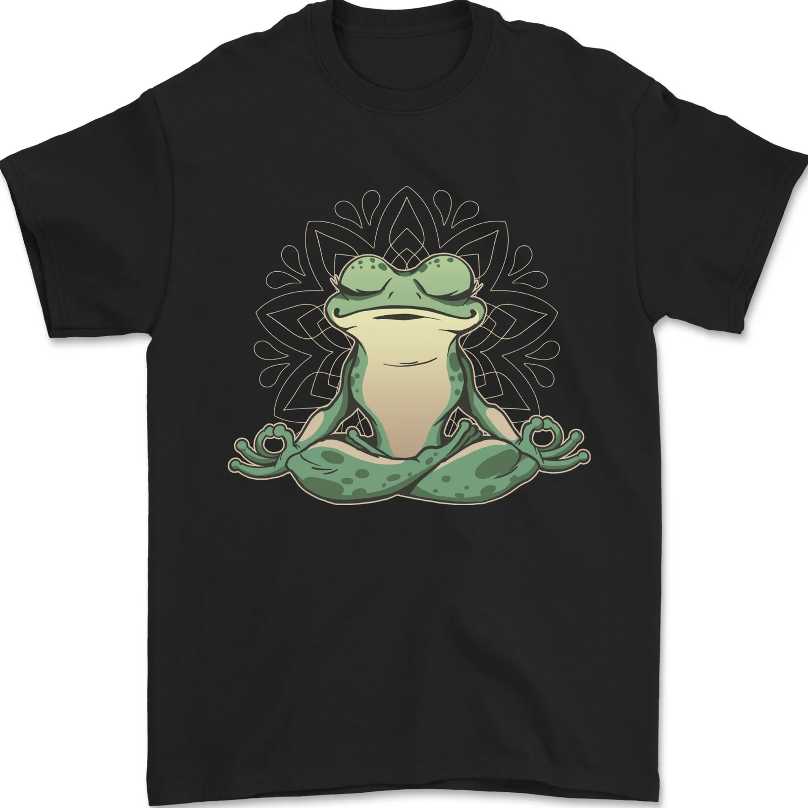 Yoga Frog Meditation Mens T-Shirt 100% Cotton