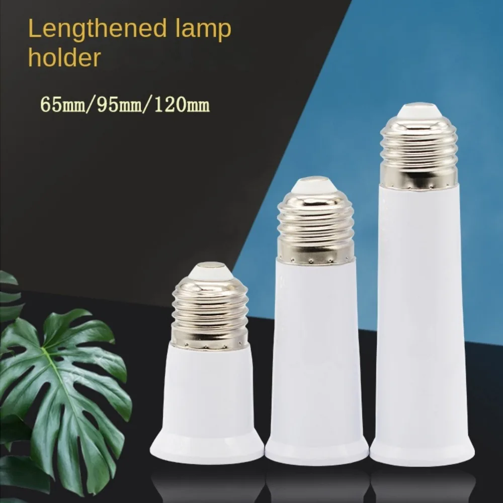 New Plastic E27 To E27 Extender 65mm/95mm/120mm White Light Bulb Adaptor Converter Holder