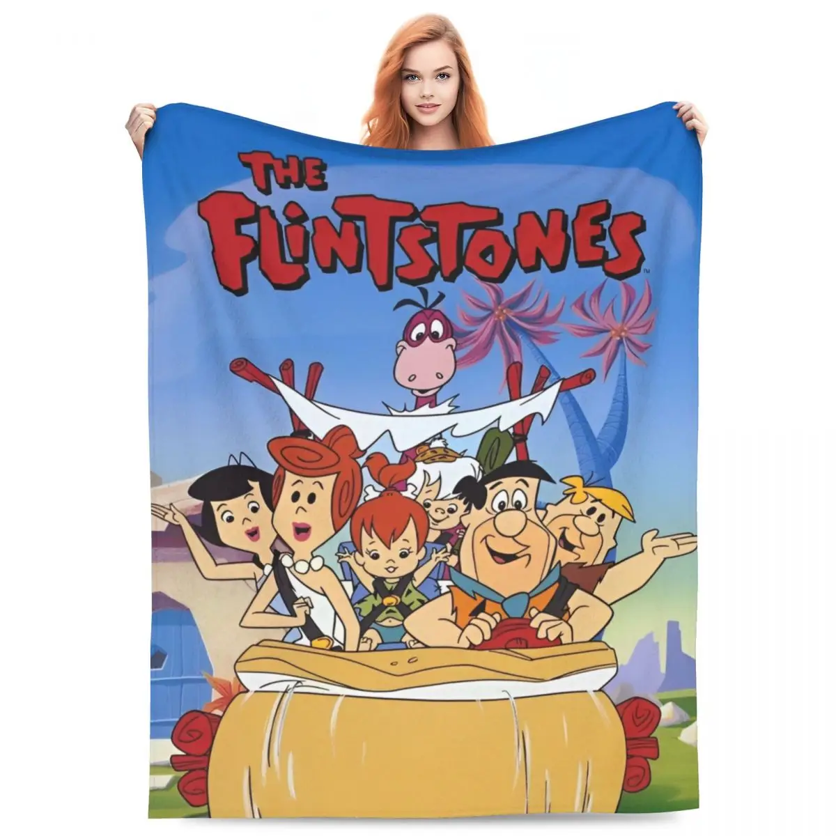 

Cozy The Flintstone Cartoon Anime Dabba Blanket Merch Room Decorative Throw Blanket Super Warm Fleece for Office