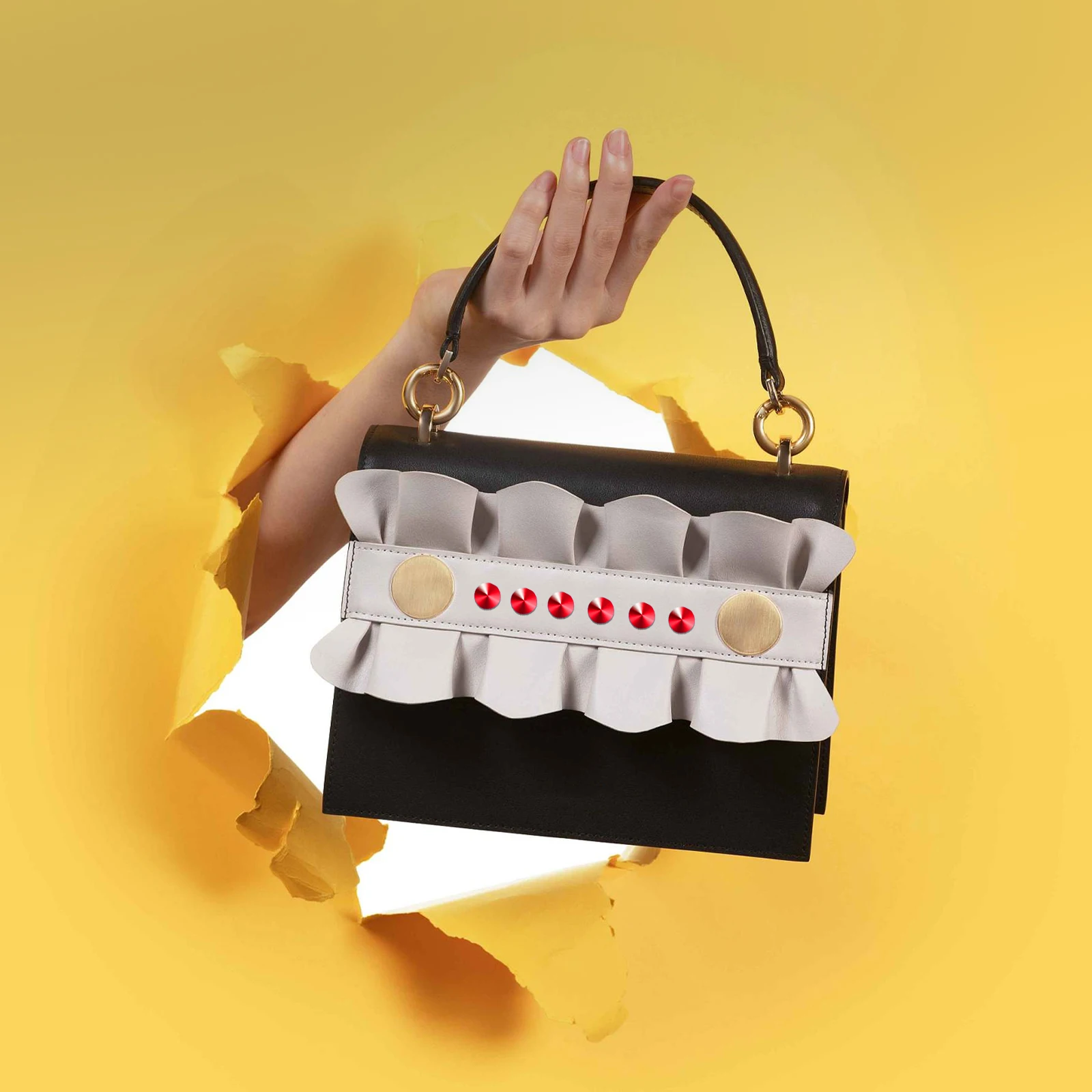 

100pcs Colorful Red Rivets Punk Decorative Rivets Set For Diy Clothing Bag Shoes Craft Accessories Plastic Rivet Kit