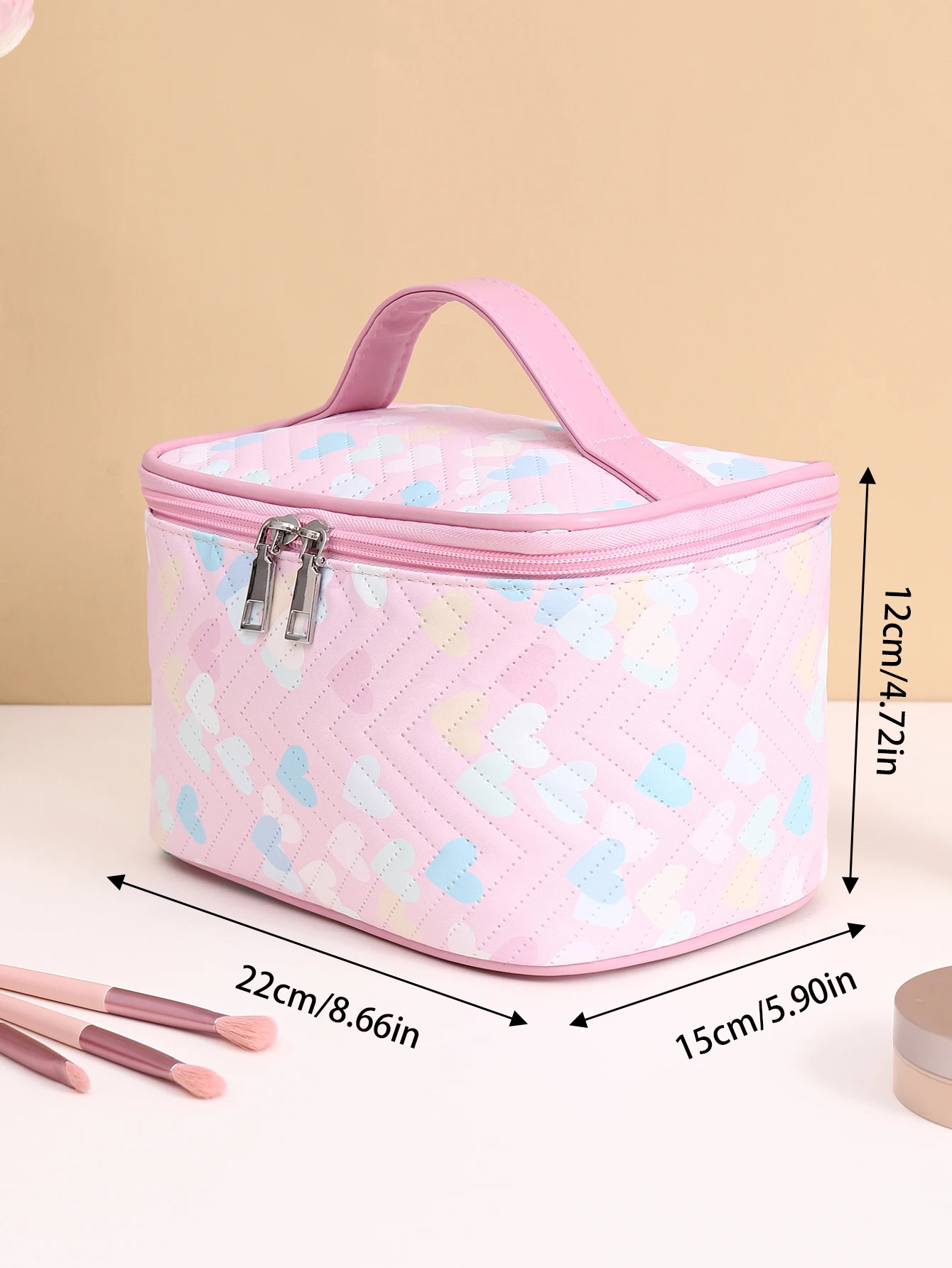 Multifunctional sewing heart makeup bag Convenient portable folding storage and toiletry bag