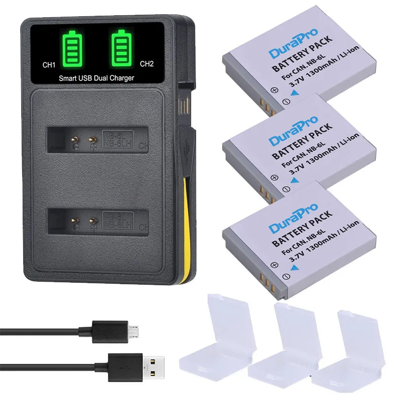 Baterías NB 6L NB6L NB-6L de 1300mAh para Canon Power-shot IXUS 310 SX240 SX275 SX280 SX510 SX500 HS 95 D10 D20 D30