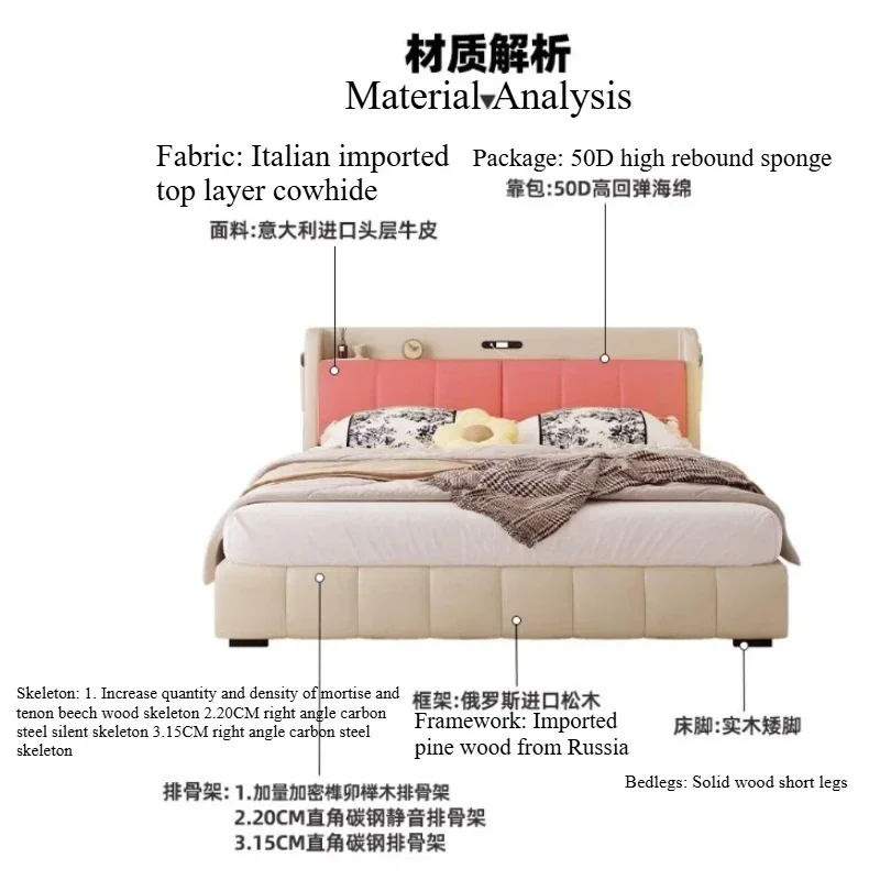 180x200cm queen Multi functional storage bed frame king size full size double bed Headboard 2 people luxury bedroom furniture