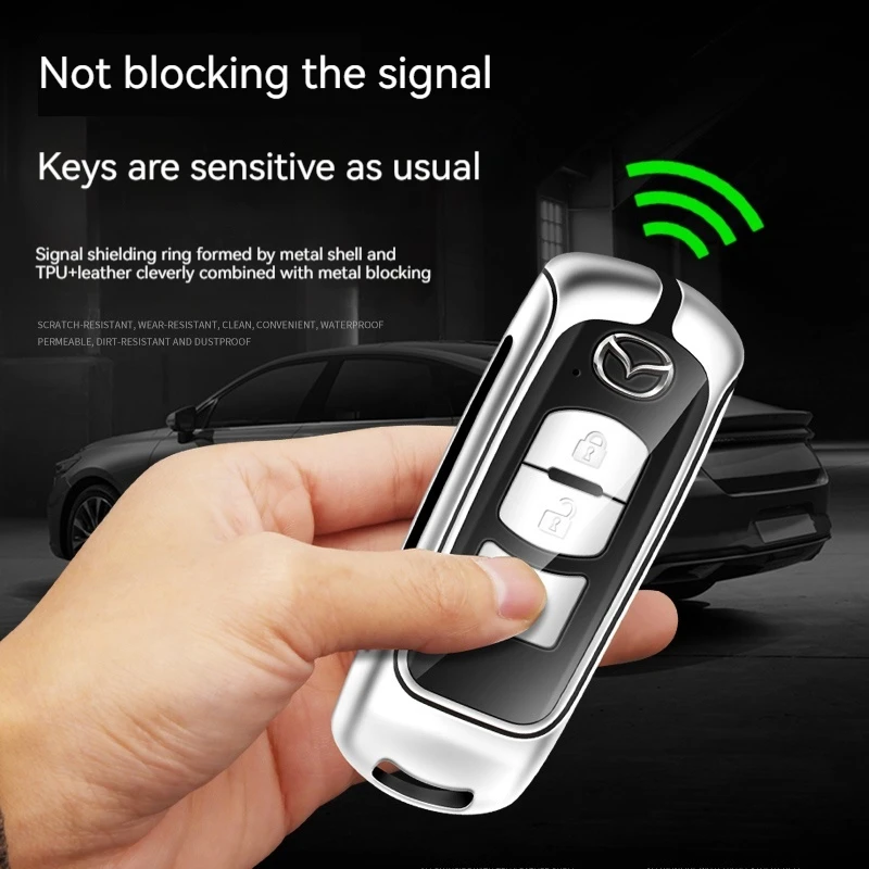 Zinc Alloy Car Key Holder for Mazda Axela Atenza 3 2 6 CX3 CX5 CX30 CX8 CX9 MX5 RX7 RX8 SKYACTIV Remote Protector Car Key Cover