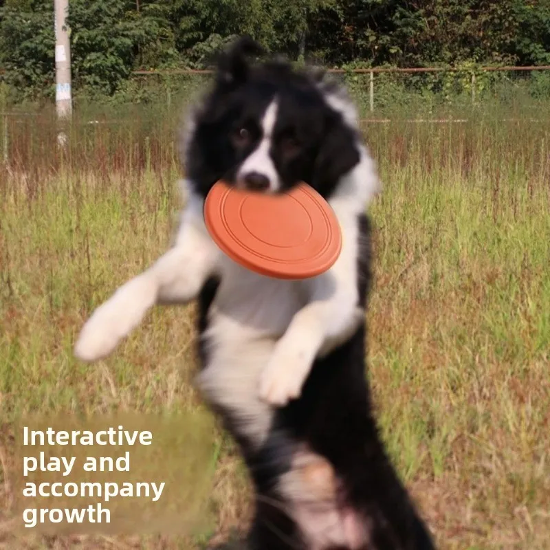 Frisbee: ein bissfestes, ungiftiges Hundespielzeug, Outdoor-Trainingszubehör für Hunde, ein schwebendes Wurfspielzeug, Frisbee aus weichem Gummi.
