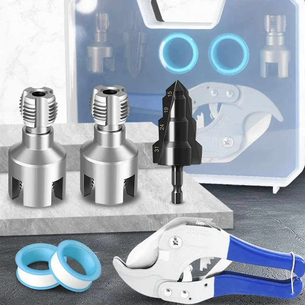 

7pcs/set Complete Threading Kit PPR Pipe Threading Kit Dies Reamer Inner Hole Opener Plumbing PPR Pipe Kit