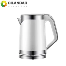 2L Large Capacity Electric Kettle Household Quick Boiling Water Stainless Steel Double Layer Protection for Kitchen