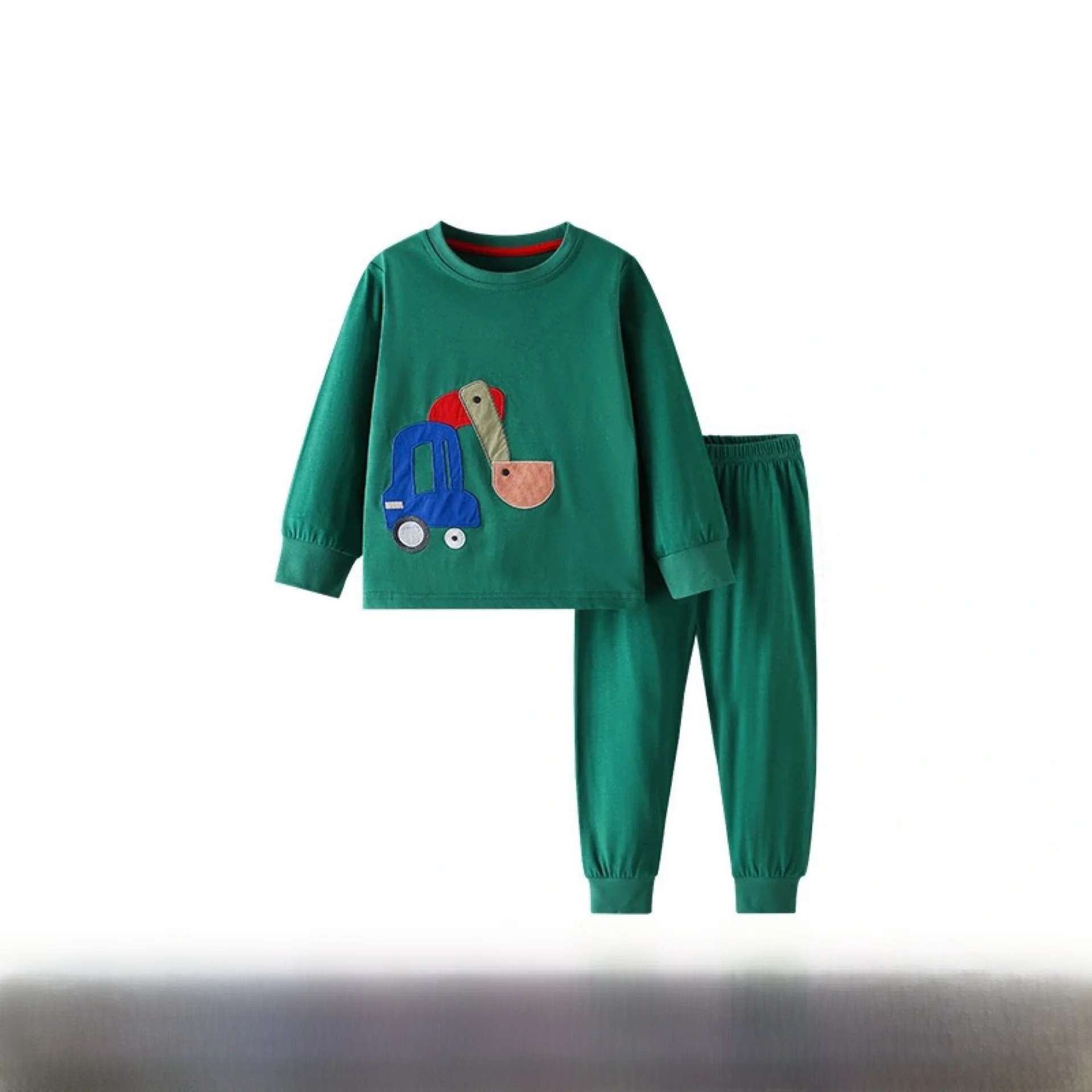 

Malwee Boys' Long Sve round Ne Home Clothes Set Autumn Winter New Sle Two Pieces Cotton Suit for Kids Ages 5 And below
