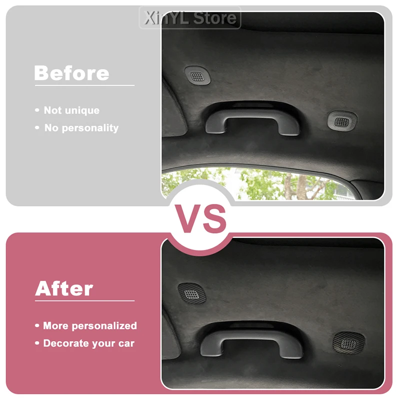 Carbon Fiber Grain Roof Speaker/Reading Light Trim Interior Accessories for Jeep Grand Cherokee 2022 Up