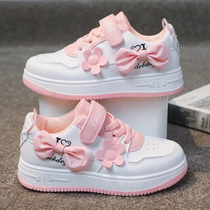 Fashion New Comfort Girls' Shoes Bow Princess Western-style Child Sneakers Exquisite Trendy Versatile Kid Casual Shoes Zapatos