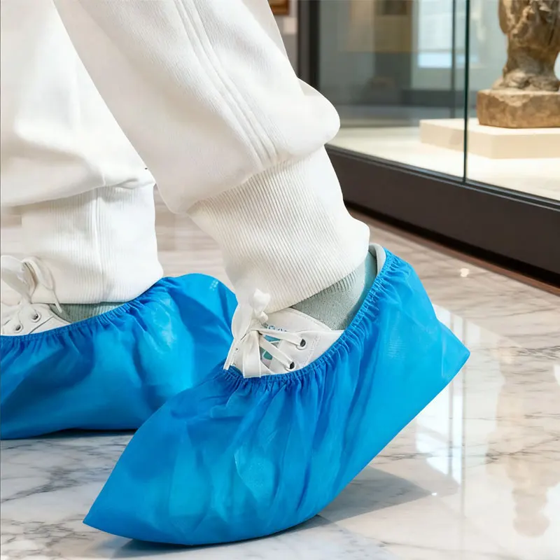 

10pcs Disposable Indoors Booties Shoes Cover Boot Covers Non Slip Dust-proof Non-Woven Shoe Cover Breathable Durable Shoes Cover