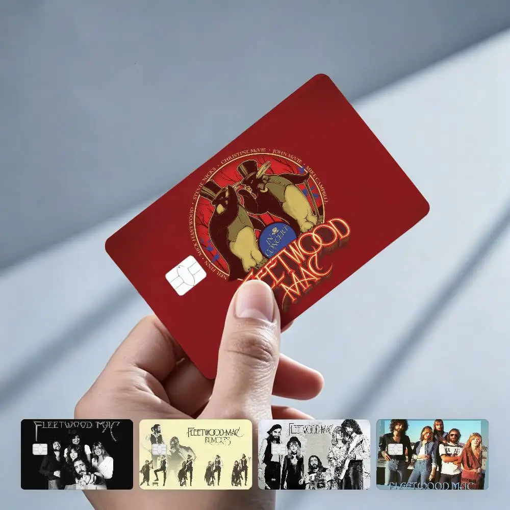 F-Fleetwood Mac Rock Band 4Pcs!Fade-Resistant, Wear-Resistant, Scratch-Resistant  Bank Card Sticker (Debit Card)