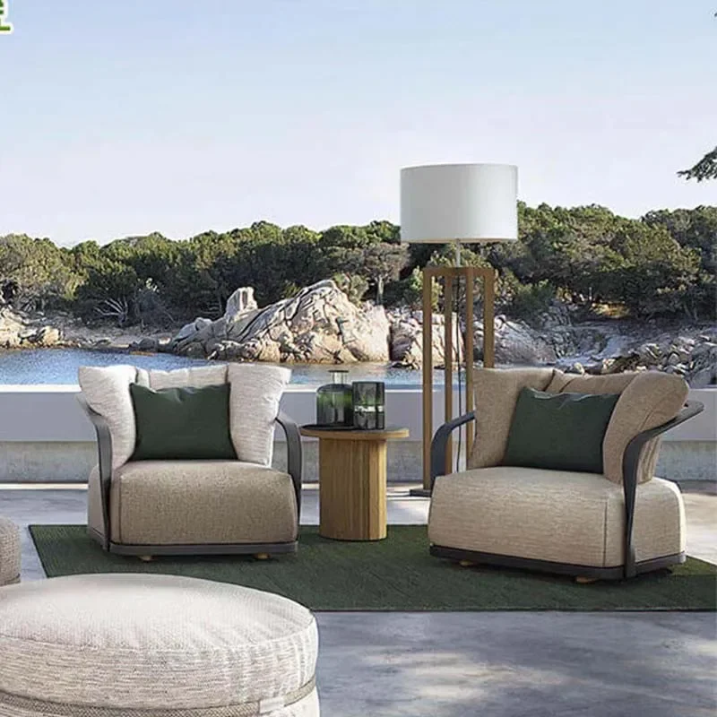 

Nordic Leisure Outdoor Sofas Courtyard Villa Balcony Minimalist Design Advanced Garden Sofas Leisure Furniture Cadeira Lshysf