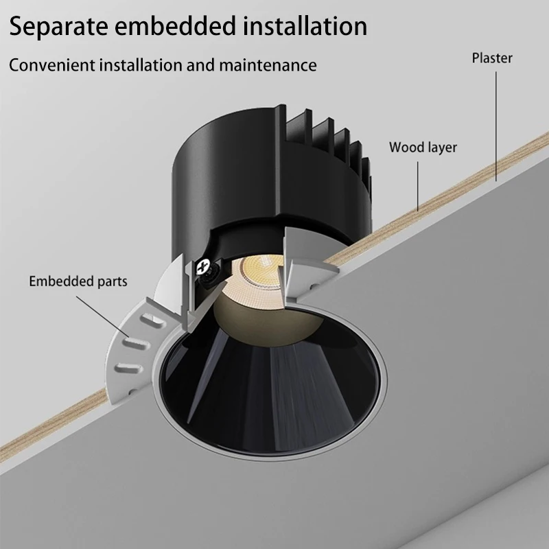 Reflektor Led bez obramowania antyodblaskowy światło punktowe do mycia ścian COB triak ZigBee przyciemniany Foco lampka biała czarna 110V 220V