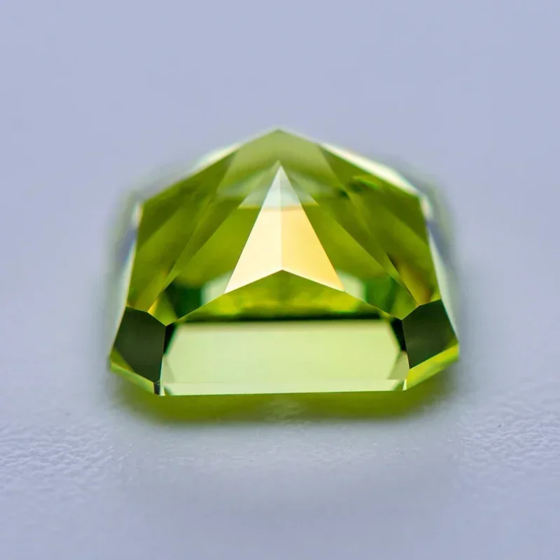 Zircônia cúbica esmagada corte de gelo asscher forma maçã cor verde encantos contas para diy jóias fazendo anel materiais sem certificado