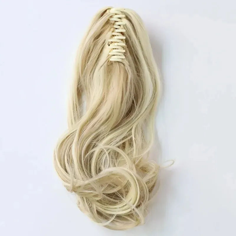 Ten Inch Big Wave Clip Ponytail  Curls.Synthetic High Temperature Silk Wig Ponytail