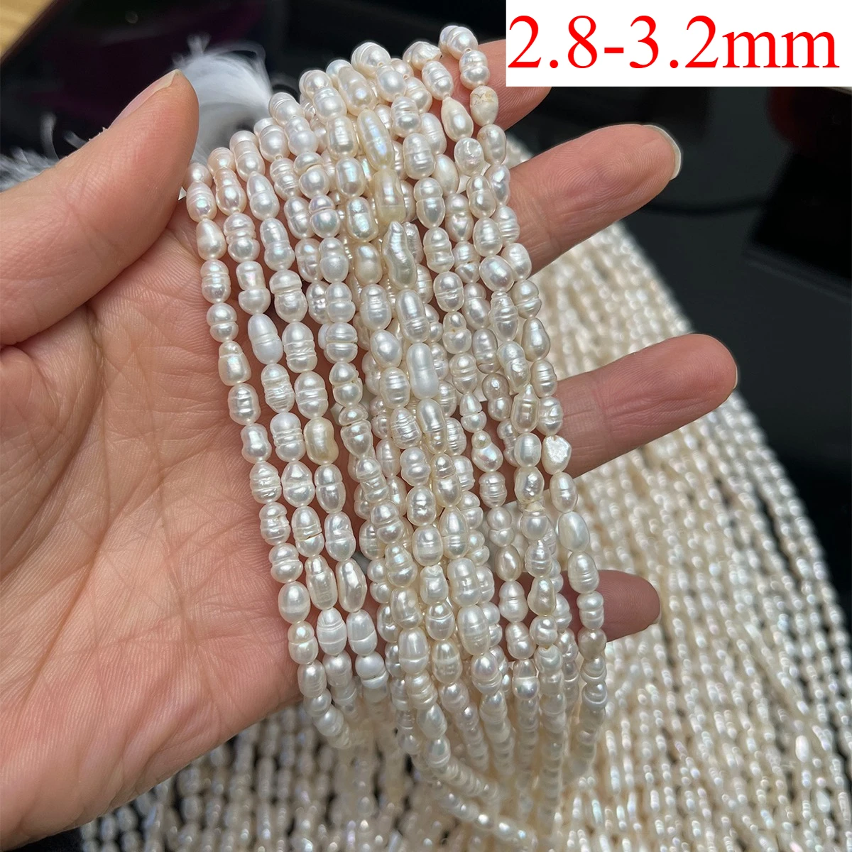 Kleine Süßwasserperle, 2–2,5 mm, lose Isolationsperlen, poliert, rund, für Schmuckherstellung, DIY-Halskette, Armband, Zubehör