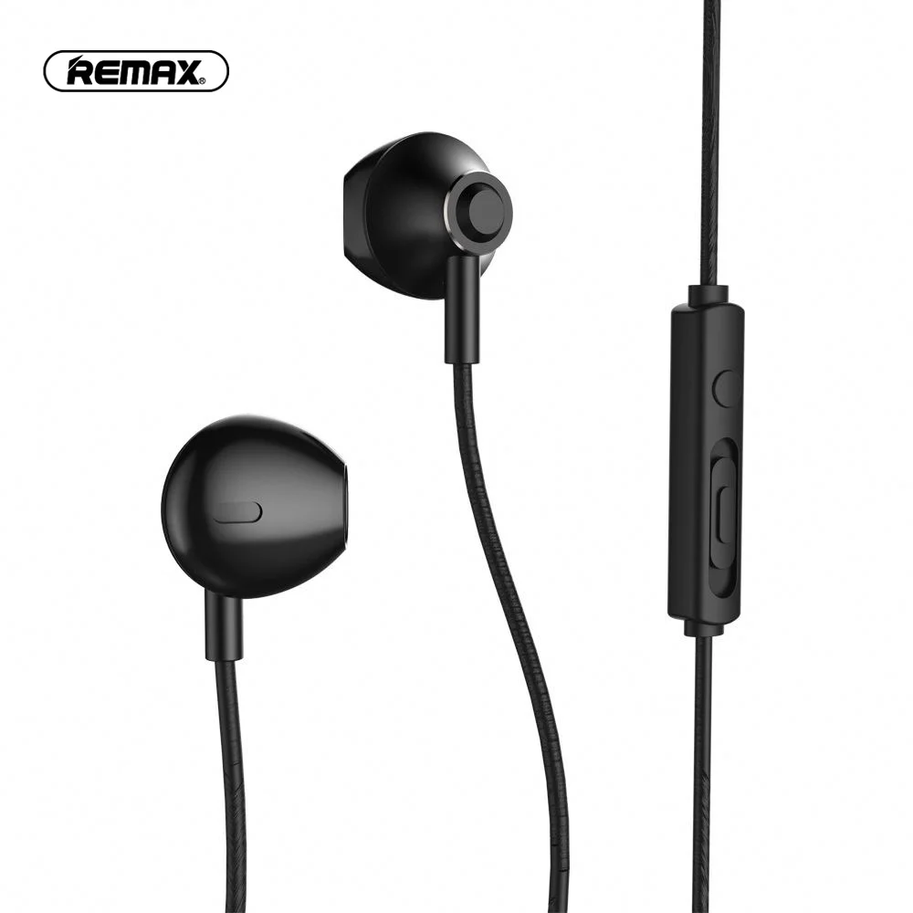 REMAX RM-711 Metal Controlled Earplug 35mm Wired Headset Noise Cancelling Fashion In-Ear Earphone For Sport Music Game With Mic
