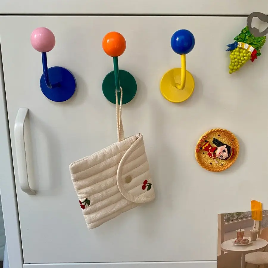 1 Stück Farbiger Kreativer Magnetischer Haken Ohne Bohren Magnetischer Haken für Küche Bad Tür Kühlschrank Stark Spurlos Dekorativ – Detail 5