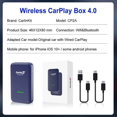 CarlinKit 4.0 CarPlay беспроводной адаптер Android Auto Dongle Car Play Mini Box для Benz Audi Mazda Kia Toyota VW OEM провод...