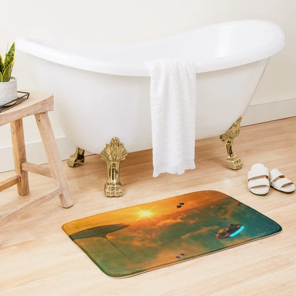 

A City in the Clouds Bath Mat External Entrance Doormat Bath Carpet Mat