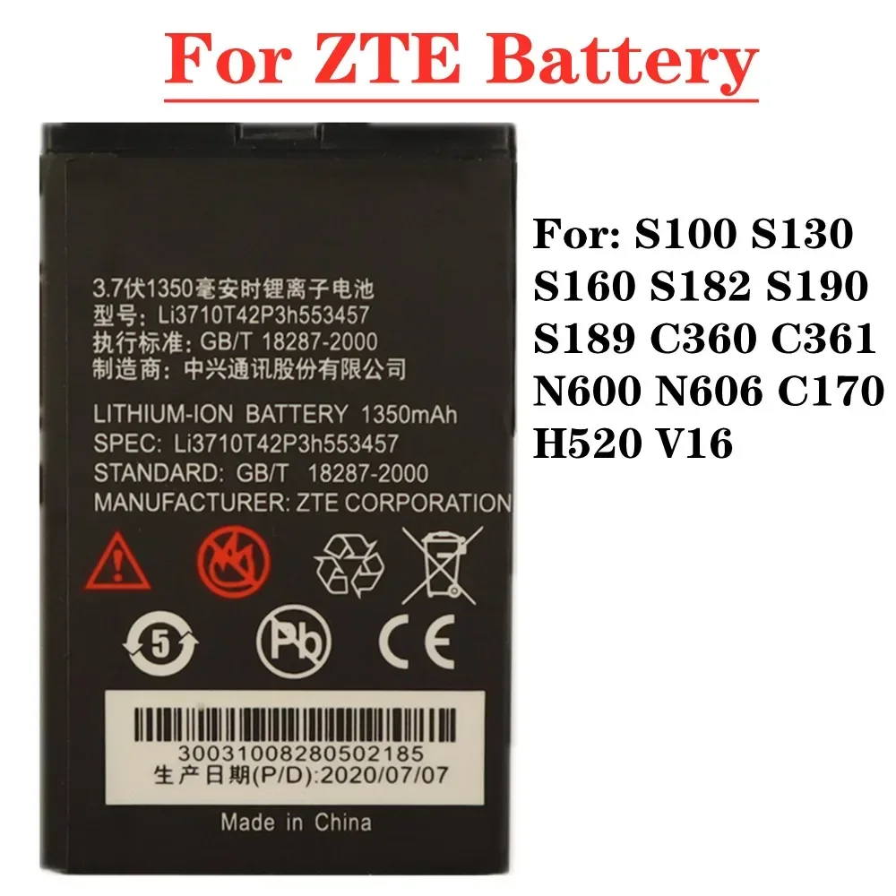 Li3710T42P3h 553457   Аккумулятор для телефона ZTE C170 H520 V16 S100 S130 S160 S182 S190 S189 C360 C361 N600 N606, сменный аккумулятор