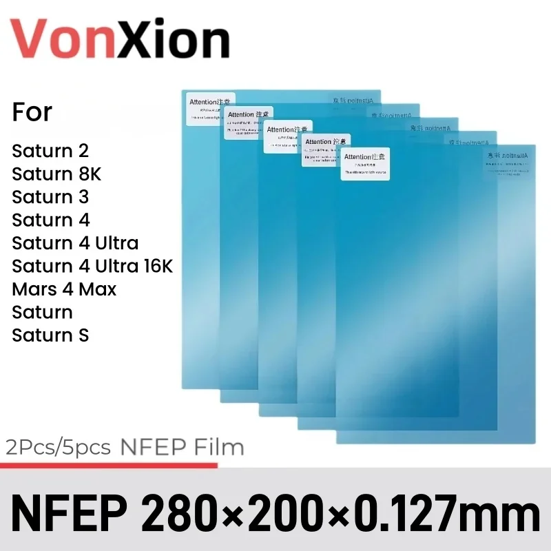 ​​Vonxion​​ Filme de Liberação NFEP 280x200x0.127mm para Saturn 2 Saturn 8K Saturn 3 Saturn 4 Saturn 4 Ultra Saturn16K Mars 4 Max SaturnS