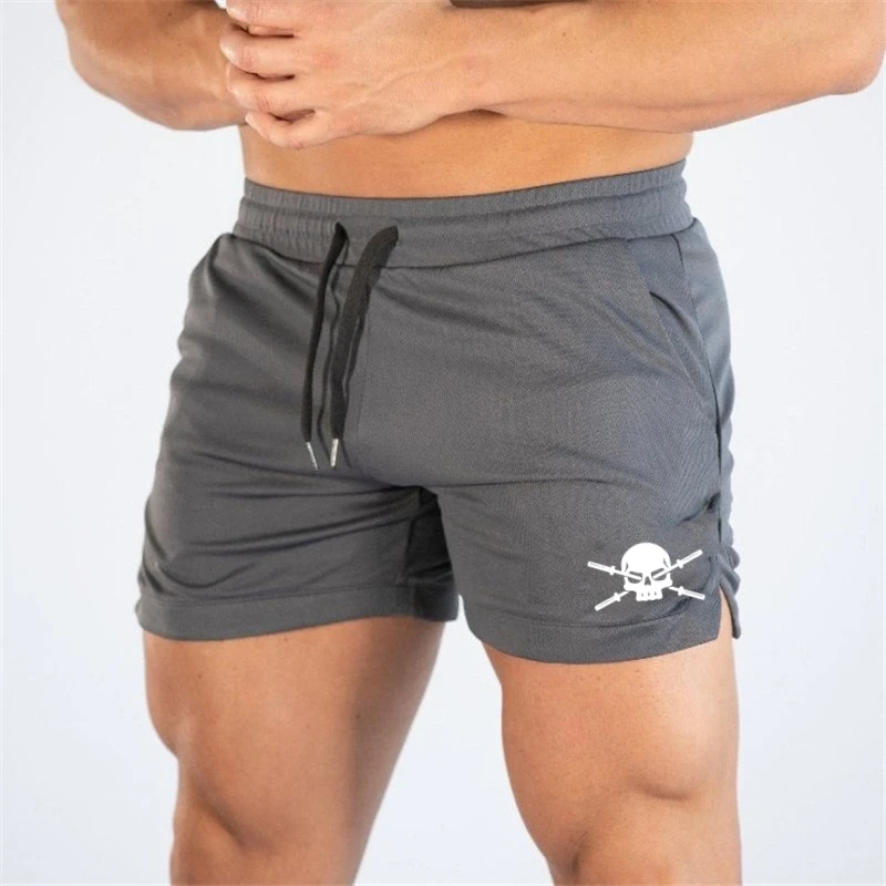 

НОВЫЕ мужские шорты для бега, сетчатые спортивные шорты с принтом черепа, спортивная одежда, шорты для тренажерного зала и фитнеса, тренировочная нижняя часть бега, мужская одежда