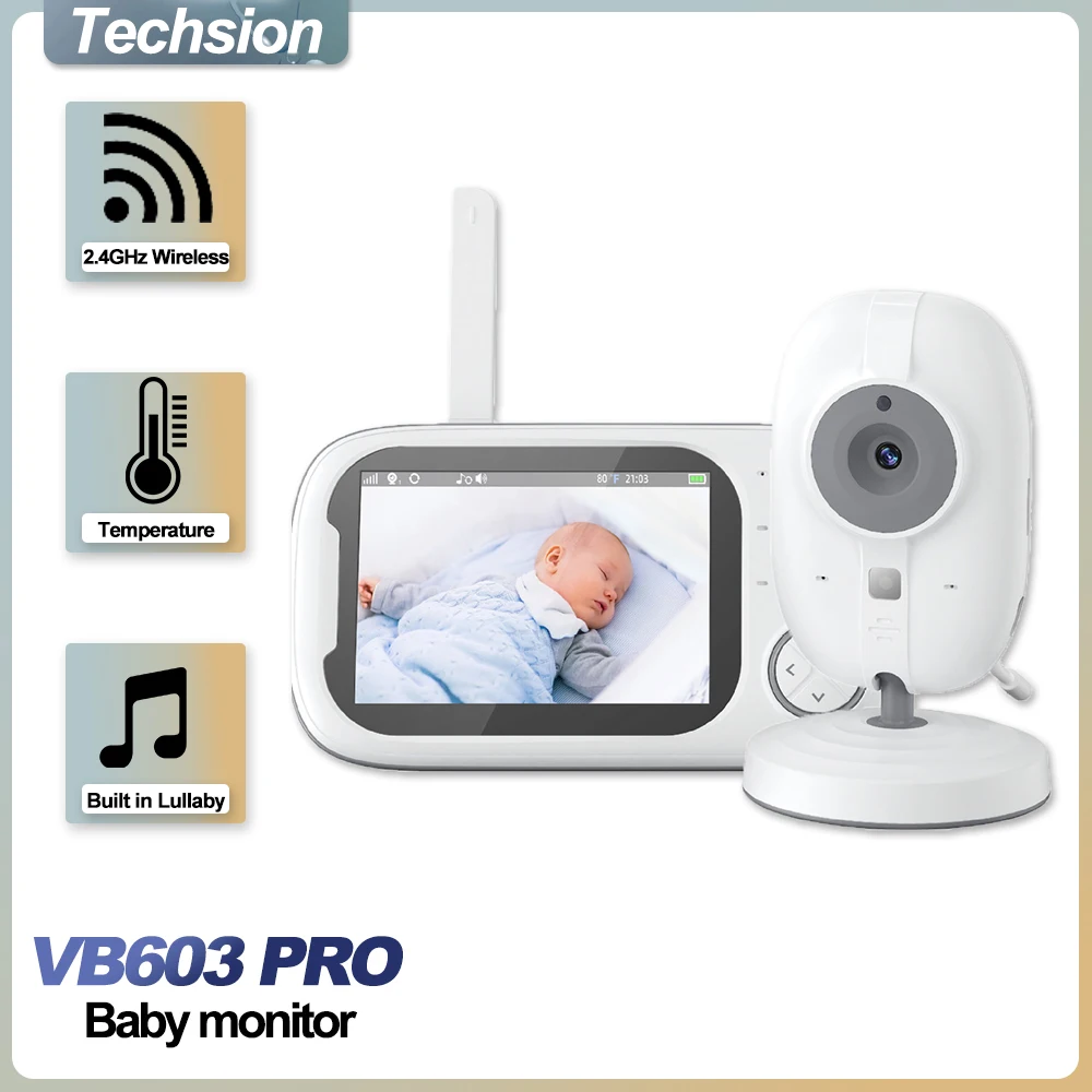 VB603 Pro 2.4G Video bayi, tanpa kabel dengan LCD 3.2 inci Audio dua arah penglihatan malam kamera keamanan pengawasan Babysitter