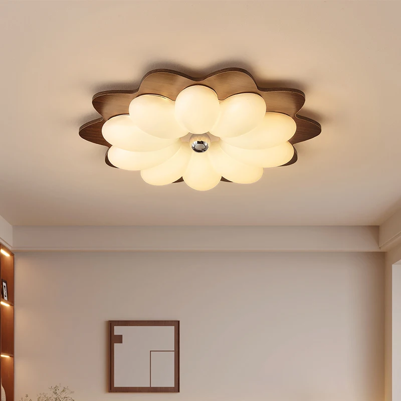 خمر الجوز الملونة زهرة غرفة نوم مصابيح السقف القرون الوسطى نمط غرفة الأطفال الطيف الكامل حماية العين تركيبة إضاءة