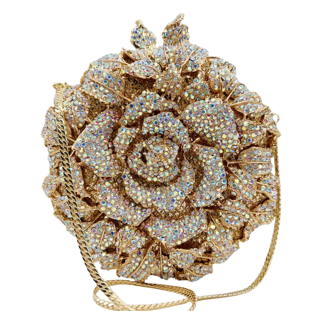 Clutch Camellia Diamond Dinner Bag Hollow Flower Diamond Bag Banquet Dress Handbag Luxury Handbags Bolsos Lujosos Marcas Famosas