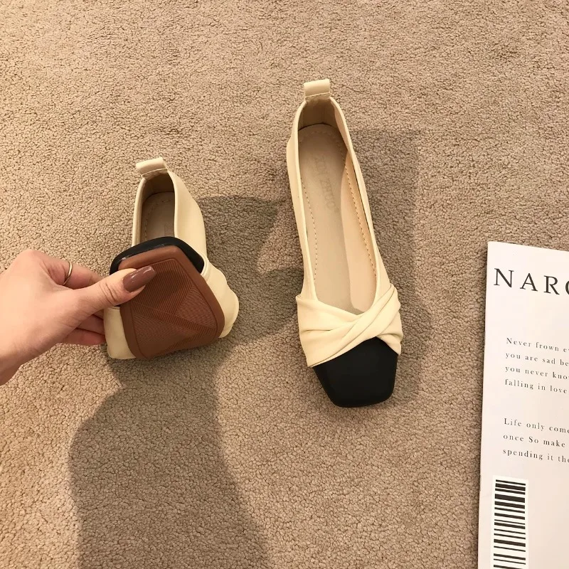 

Soft-soled Single Shoes 2026 New Round Toe Comfortable Casual Flat Heels Shallow Mouth Mixed Colors Women Shoes Office Work Shoe