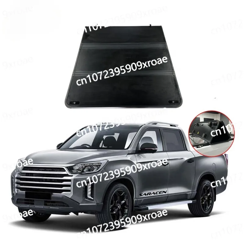 Tri-Fold Tonneau Cover for Ssangyong-MUSSO Sport 2023, Pickup Truck Auto Parts, No Drill Installation, Aluminum Hard