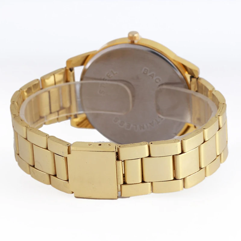 新しいブランド 3 目シルバージュネーブカジュアルクォーツ時計女性ステンレス鋼ドレスウォッチレロジオフェミニノレディース時計