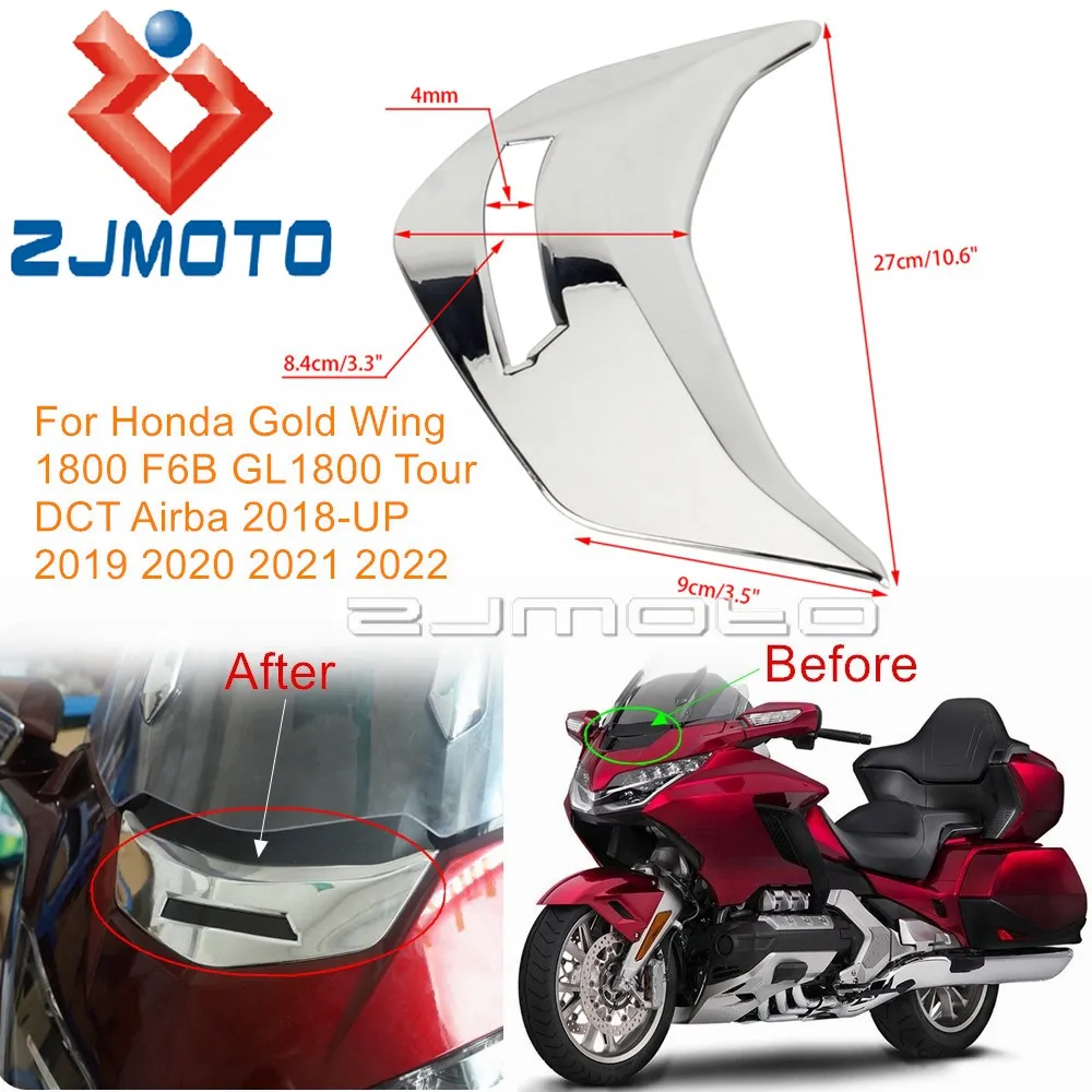 

Передняя обтекатель мотоцикла, обшивка, отделка, хромированный наряд, верхняя обтекатель для Honda Gold Wing 1800 F6B GL1800 Tour DCT Airba 2018- 22