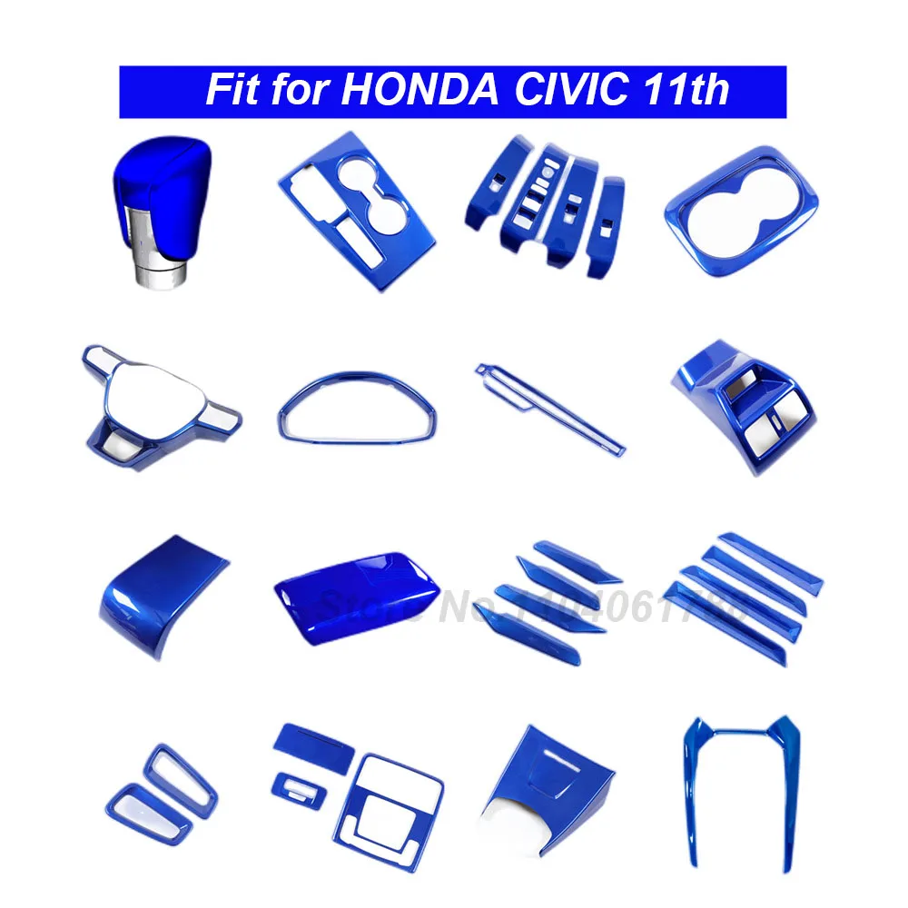 

Blue Color Car Interior Cover Trim Panel Decoration Sticker Fit for Honda Civic 2022 2023 2024 2025 Accessories