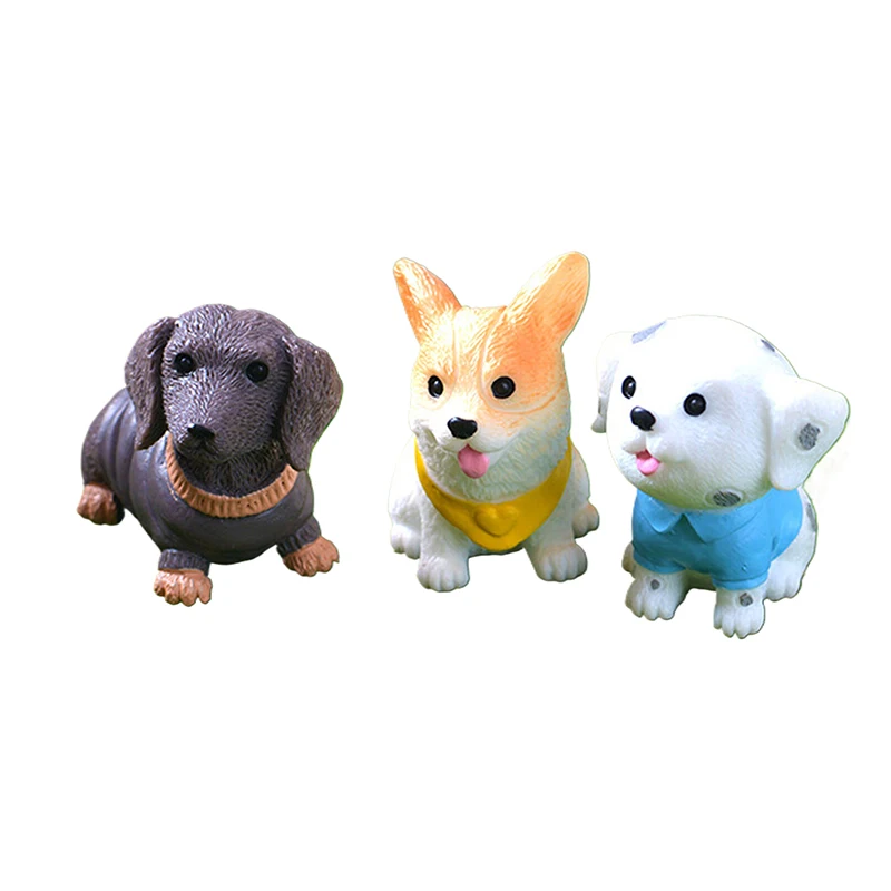 1PCS Miniature Dog Figurines Miniature Terrarium Crafts Realistic Animals Dogs For DIY Micro Landscape Fairy Garden Accessories