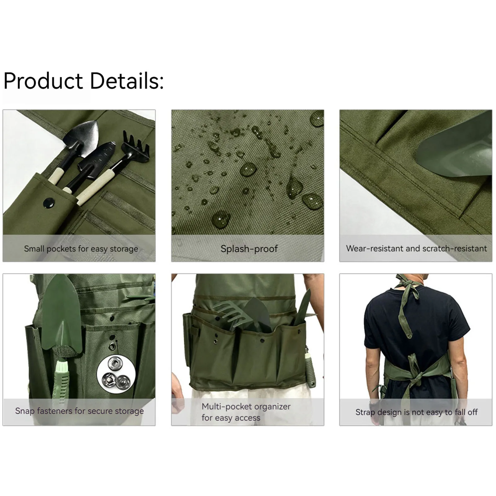 

Фартук для садовых работ с 9 карманами для хранения инструментов, фермерский фартук для садоводства на клумбах и овощных грядках