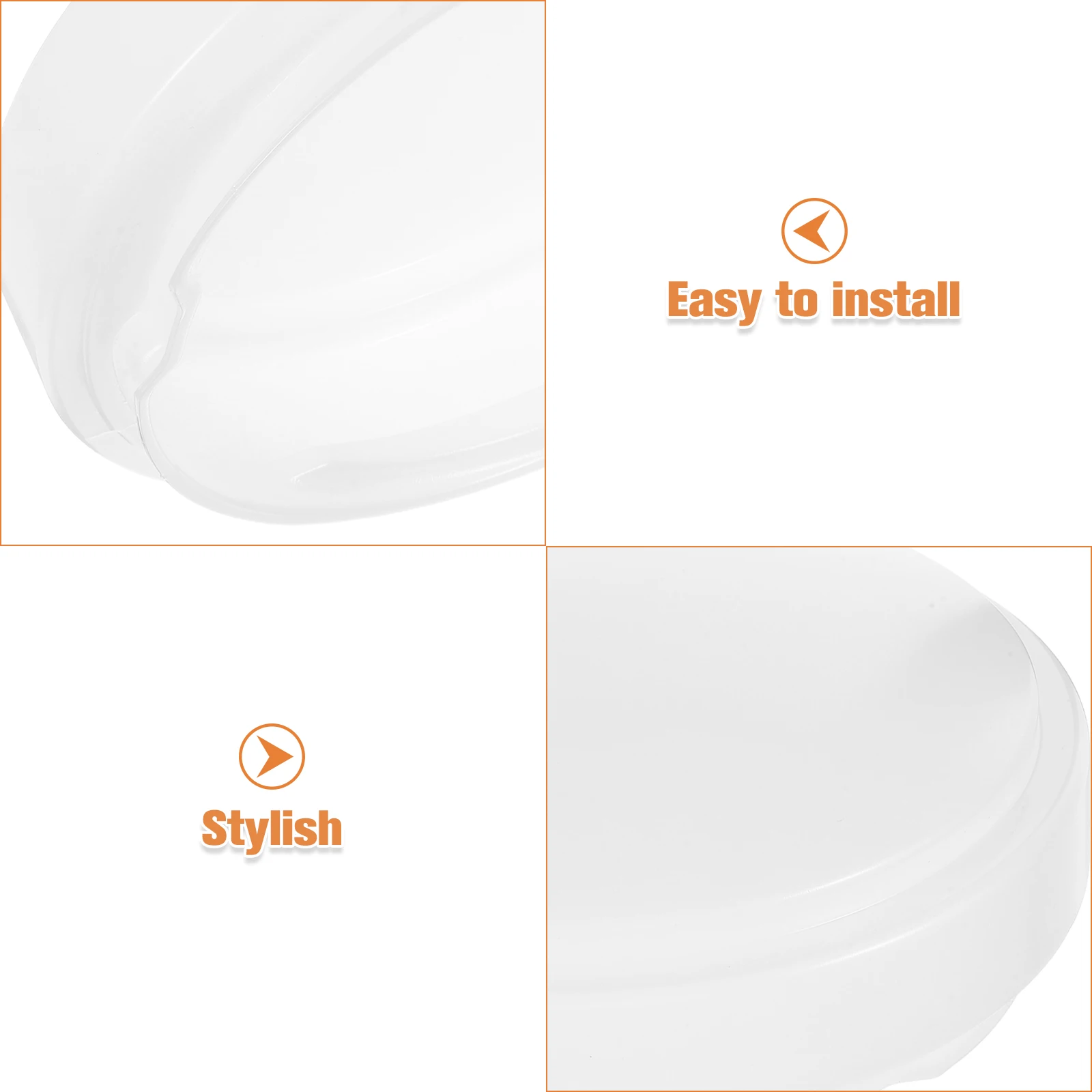 

2Pcs Ceiling Light Shades Plastic Lampshade Kitchen Balcony Smoke Reduction Sturdy Material Easy Installation White Color Close