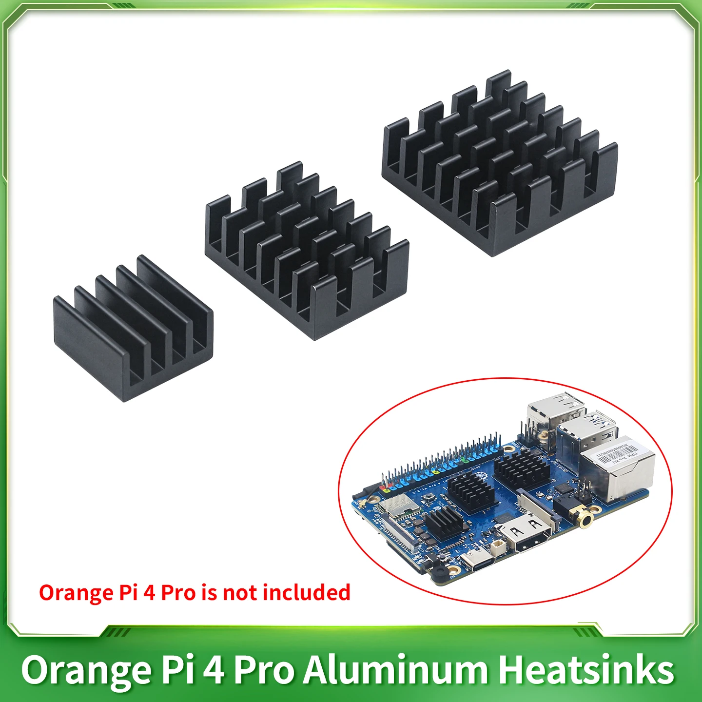 3Pcs Orange Pi 4 Pro Heatsinks Aluminum Alloy Passive Cooling Customized CPU Cooler Radiator Black Heatsink for OPi 4 Pro Board