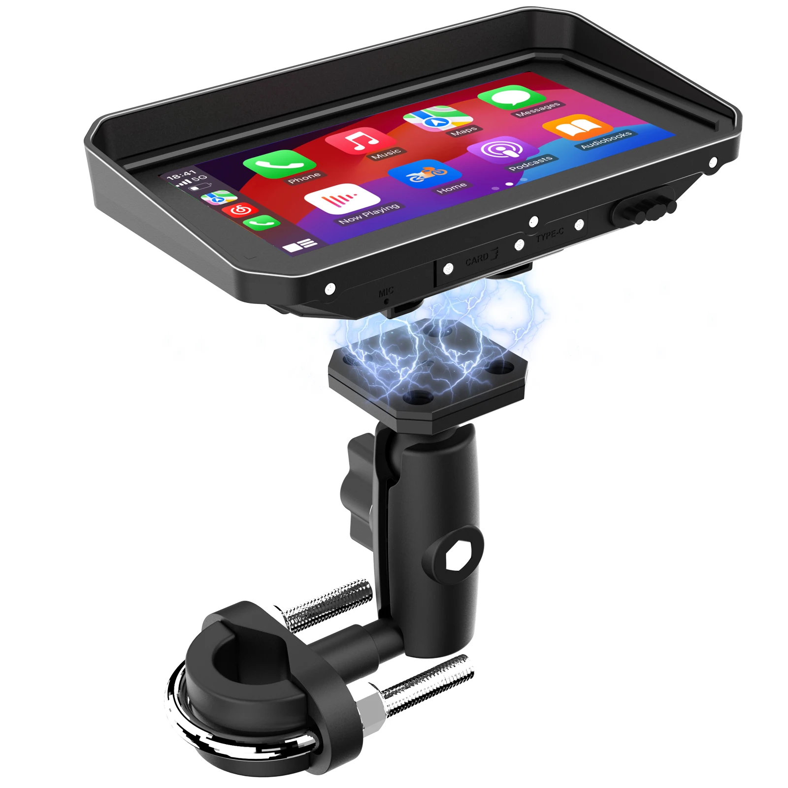 6 بوصة دراجة نارية لاسلكية CarPlay الملاحة مسجل عرض ضغط الإطارات لتحديد المواقع الفقرة موتو أندرويد السيارات IPX7 اكسسوارات موتو