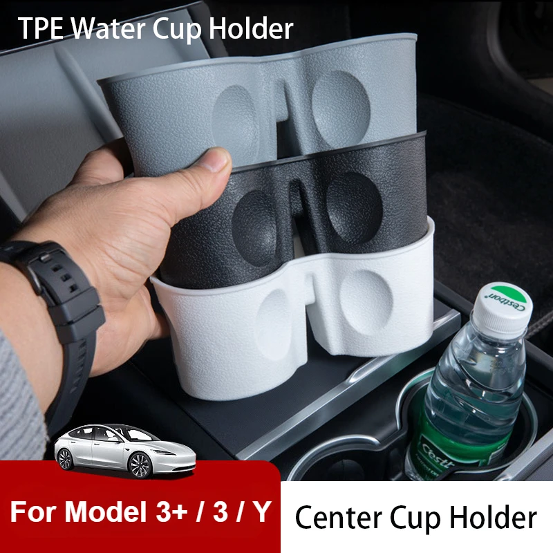 

For Tesla Model 3 Highland 2024 Model 3 Model Y Water Cup Holder Waterproof Silicone Non-Slip Coasters Drink Pad Slots