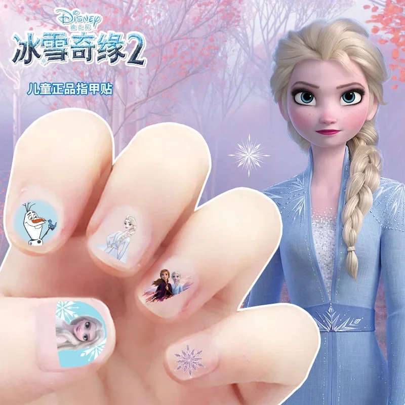 

Disney Princesses Nail Stickers for Girls Snow White Sofia Frozen Princess Elsa Waterproof Fingernail Art Sticker kids Toys Gift