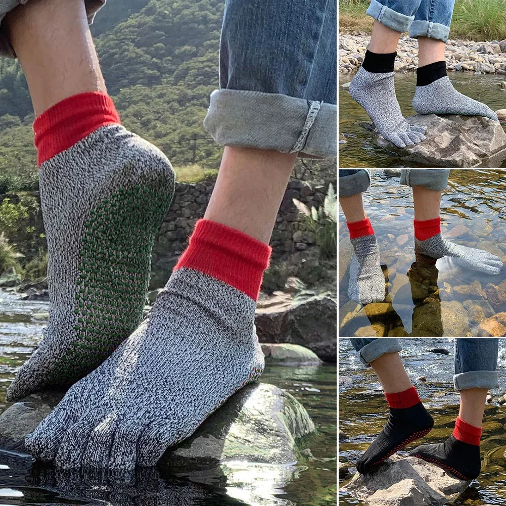 Anti-cut Sock Wear-resistant Silicone Outdoor Non Slip 5-Toe Sports Sock Unisex Soft Protective Stab-resistant Beach Sock