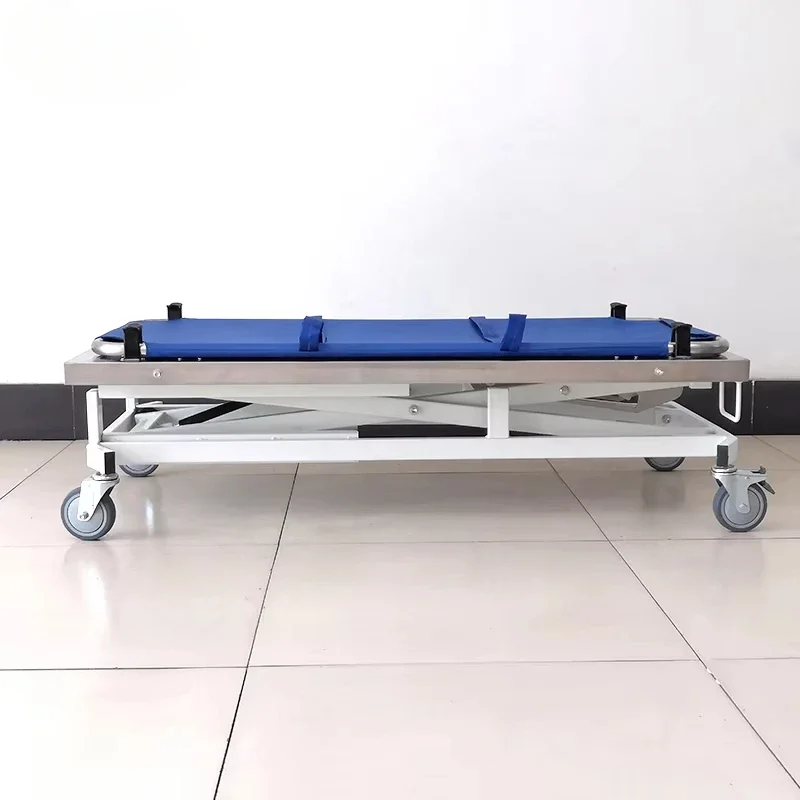 

Pet first aid stainless steel manual lift ambulance stretcher trolley Veterinary rescue transport
